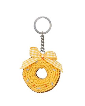 Happy Threads Yellow Donut Crochet Keychain Happy Threads Yellow Donut Crochet Keychain